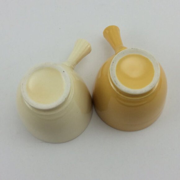 2 Vtg Fiesta Demitasse Cups Saucers Homer Laughlin Stick Handle Mix-and-Match - Picture 9 of 10